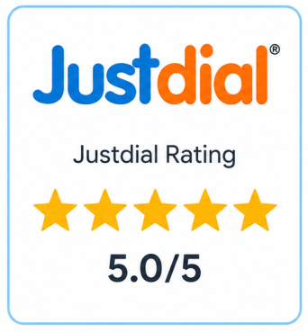 Justdial rating card: 100+ ratings