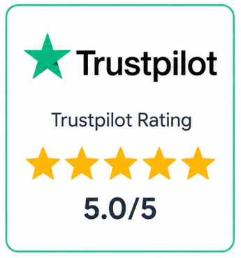 Trustpilot rating card: 100+ ratings