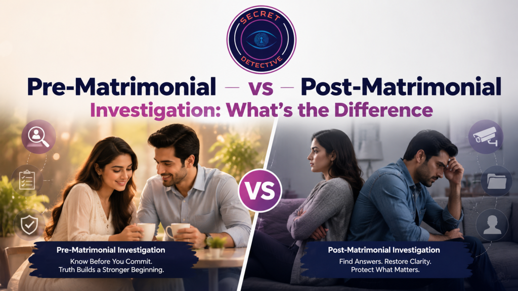 Pre-Matrimonial vs Post-Matrimonial Investigation: What’s the Difference